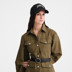 Solid cap , Black - Organic cotton