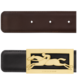 Herrengürtel Delta Box , Leder - Schwarz/Mokka