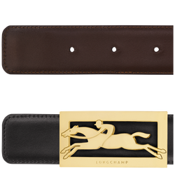 Delta Box Men's belt , Black/Mocha - Leather