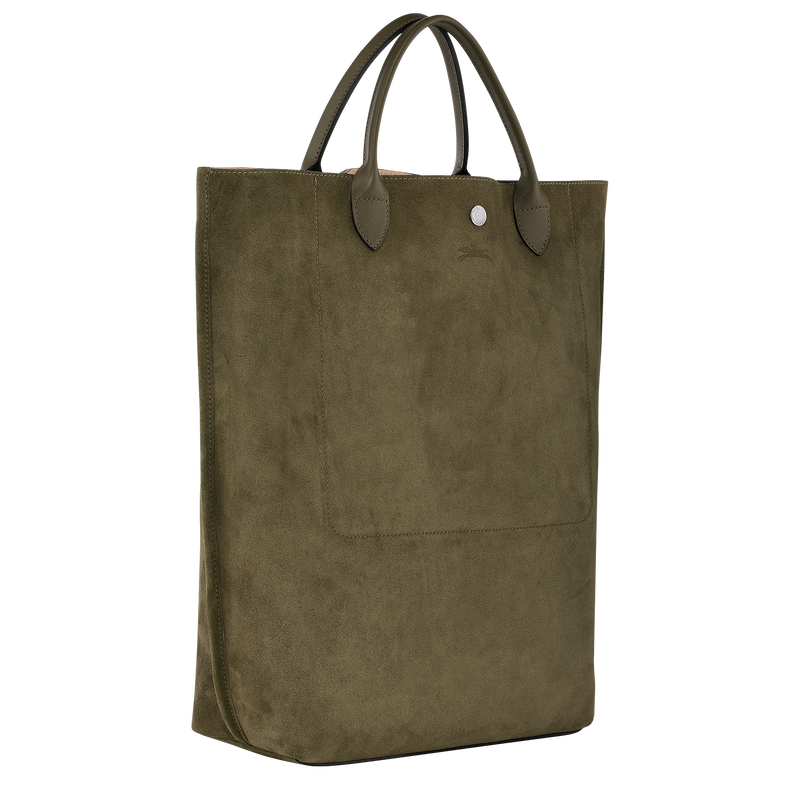 Cabas Longchamp M Tote bag Khaki - Leather | Longchamp GB