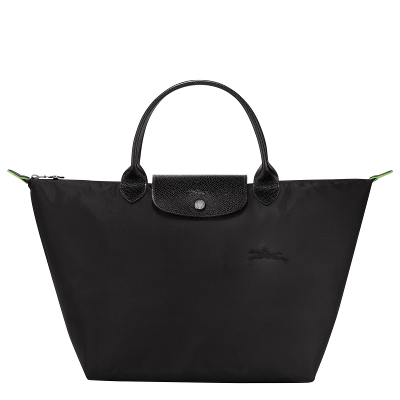 Le Pliage Green M Handbag Black Recycled canvas Longchamp CA