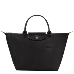 Le Pliage Green M Handbag , Black - Recycled canvas