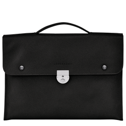 Le Foulonné S Briefcase , Black - Leather