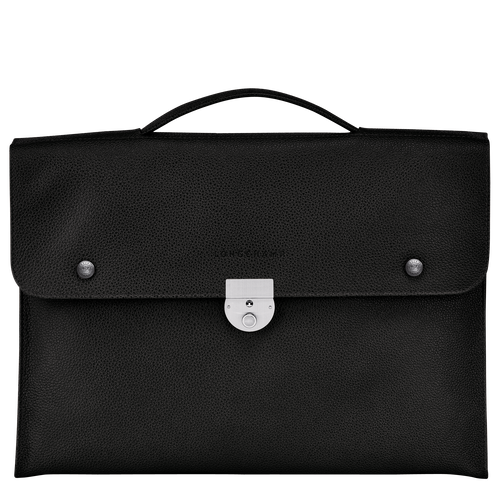 Le Foulonné S Briefcase , Black - Leather - View 1 of  5