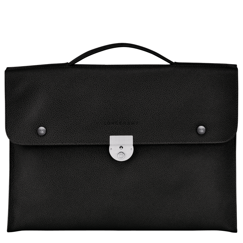 Le Foulonné S Briefcase , Black - Leather  - View 1 of  5