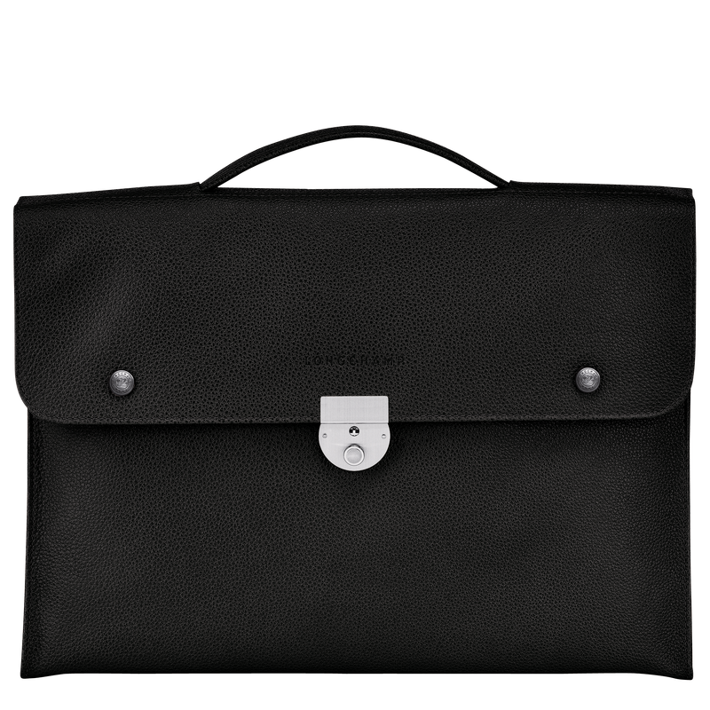 Le Foulonné S Briefcase , Black - Leather  - View 1 of 5