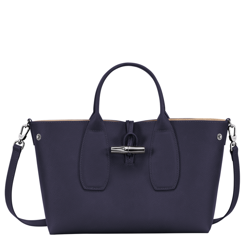 Le Roseau M Handbag , Bilberry - Leather  - View 5 of  6