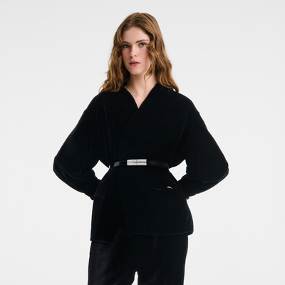 Le Roseau Ladies' belt , Black - Leather
