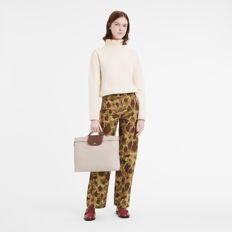 Le Pliage 原創系列 公事包 S , 白紙色 - 再生帆布  - 查看 2 6