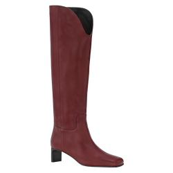 La Cavalière Heel boots , Pomegranate - Leather