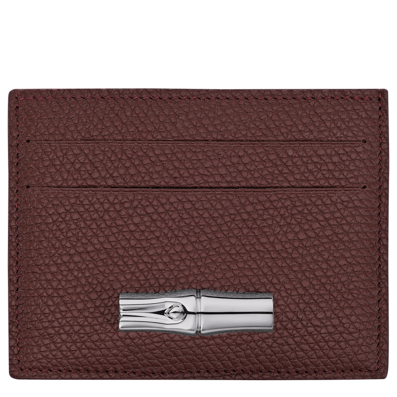 Le Roseau Card holder , Burgundy - Leather  - View 1 of  2