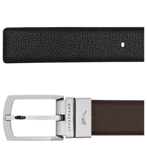 Le Foulonn Men s belt Mocha Black Leather 42026021294