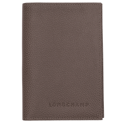 Le Foulonn&eacute; Passport cover , Taupe - Leather