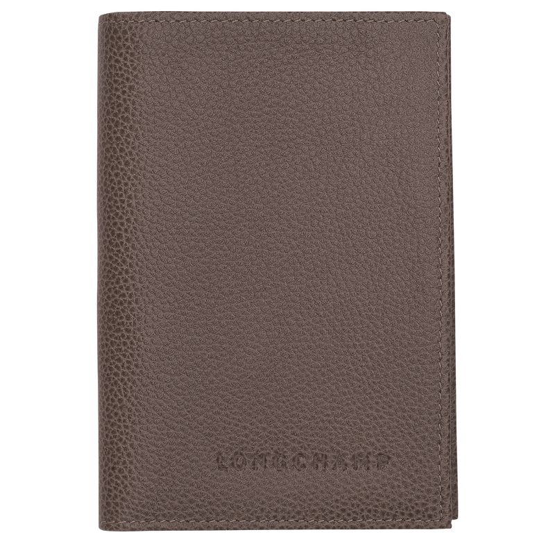 Le Foulonn&eacute; Passport cover , Taupe - Leather  - View 1 of  3