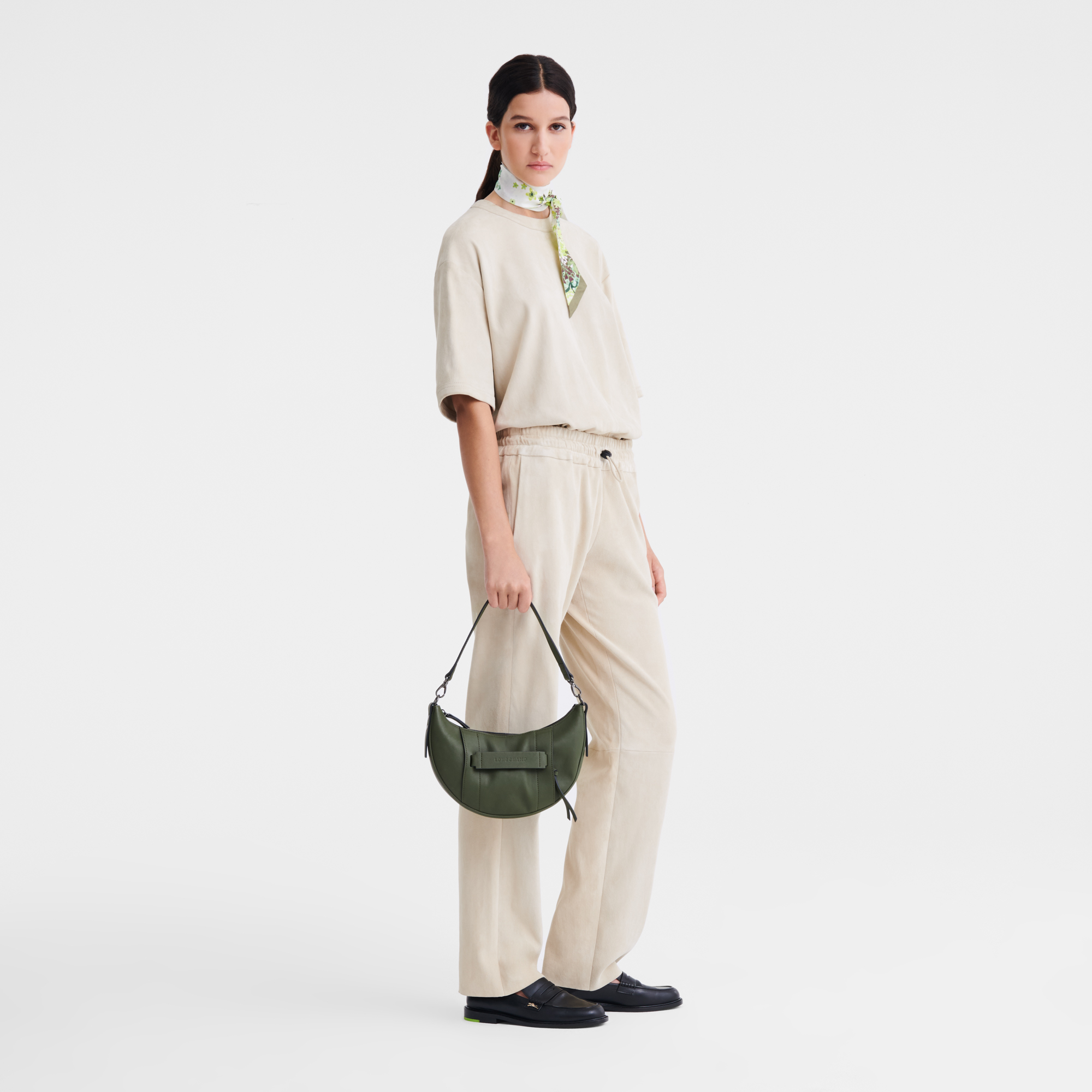 Longchamp 3D S Crossbody bag Khaki - Leather | Longchamp US Longchamp 3D S Crossbody bag Khaki - Leather | Longchamp US