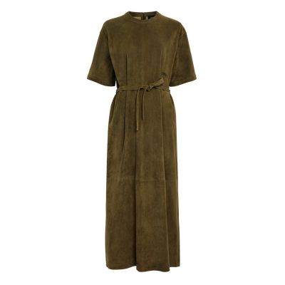 Robe longue en cuir , Cuir - Kaki