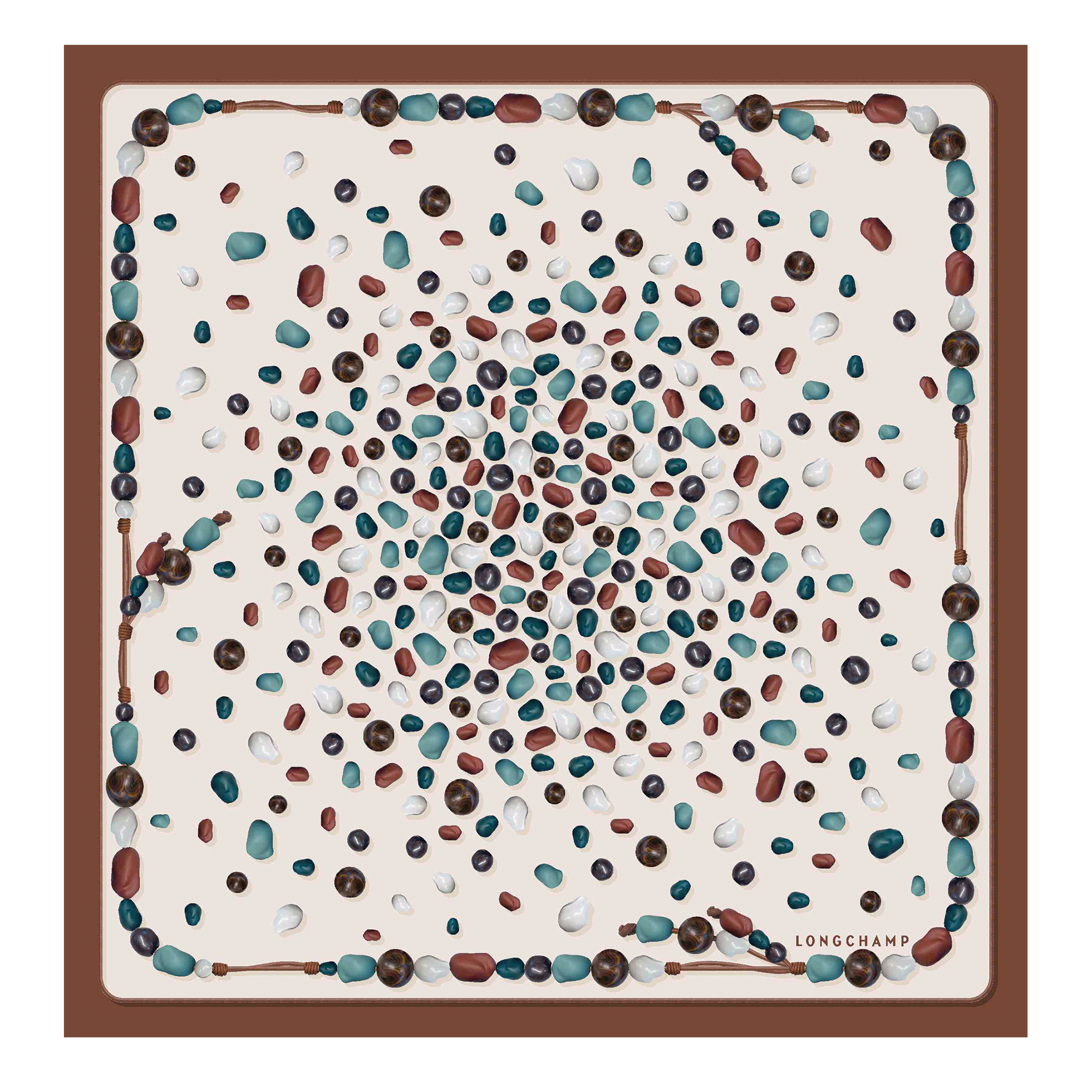 Perles de Paris Silk scarf 50, Cashew