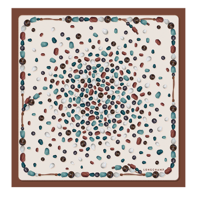 Perles de Paris Silk scarf 50 , Cashew - Silk