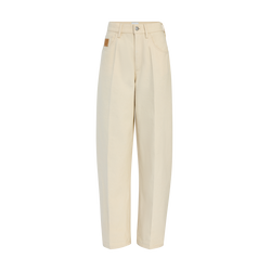 Trousers , Ecru - Cotton gabardine