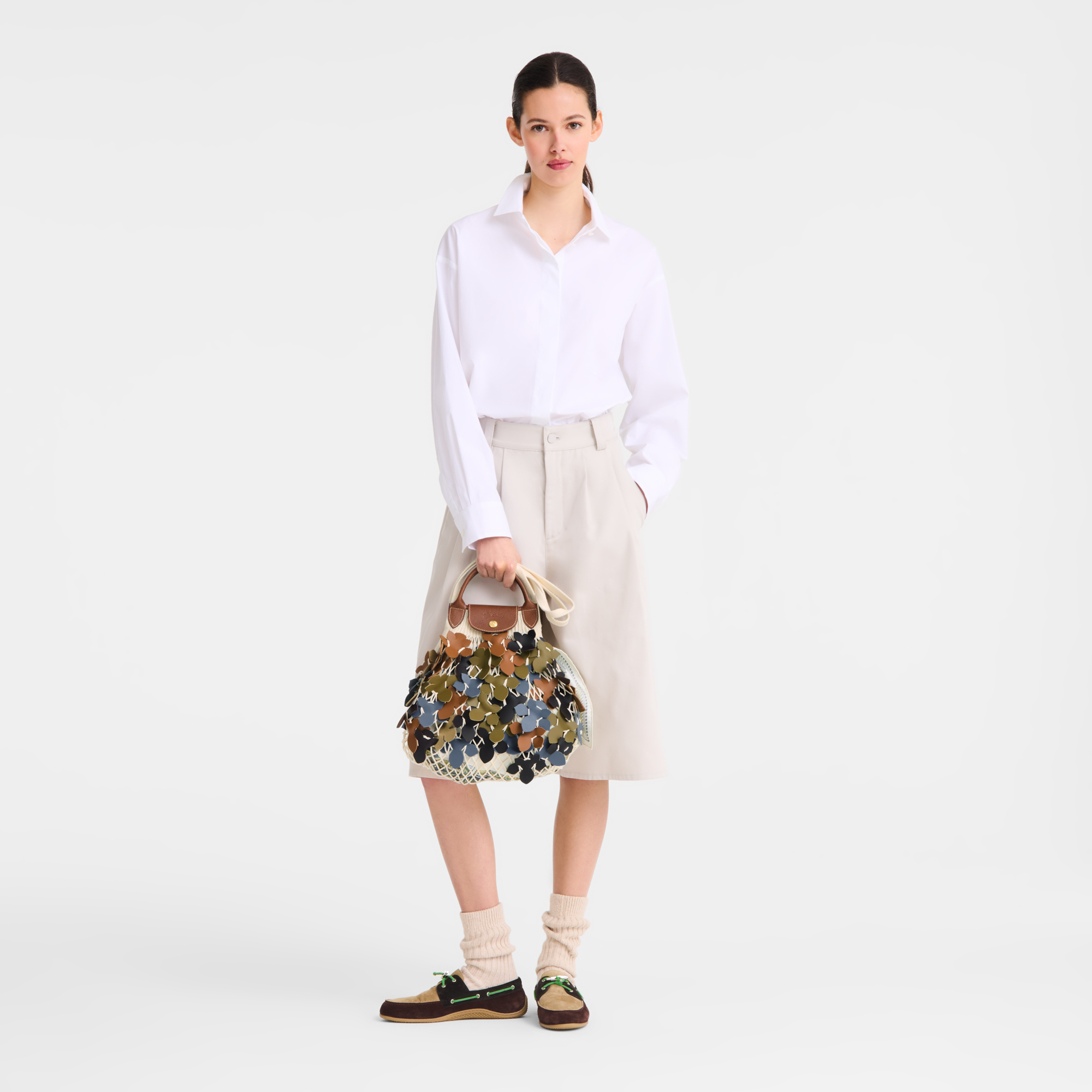 Le Pliage Collection Mesh bag L, Lichen