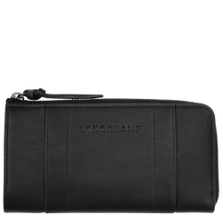 Longchamp 3D Zip around wallet , Black - Leather