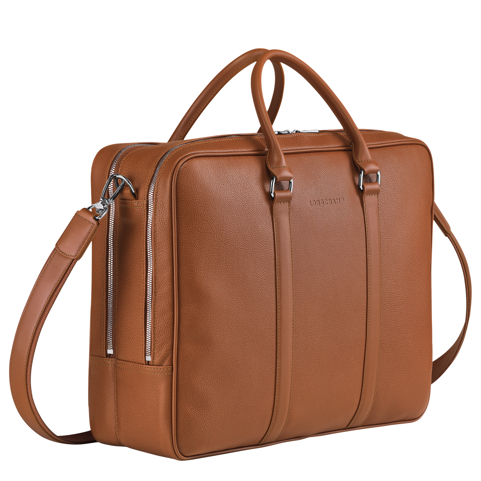Porte documents L Le Foulonn Cuir Caramel Longchamp FR