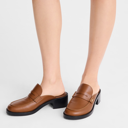 Epure Timeless Mules , Cognac - Leather