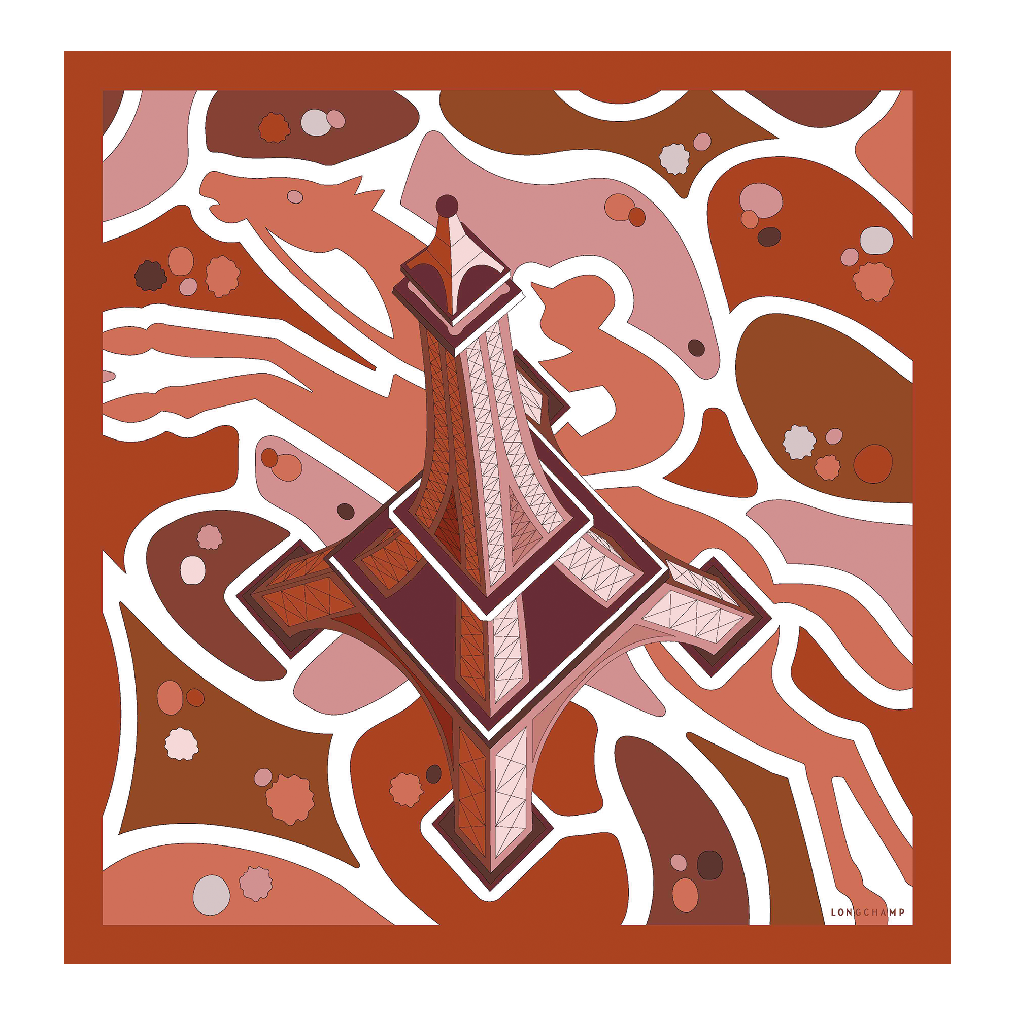 Tour Equestre Foulard di seta 70,  Arancio Marmelade