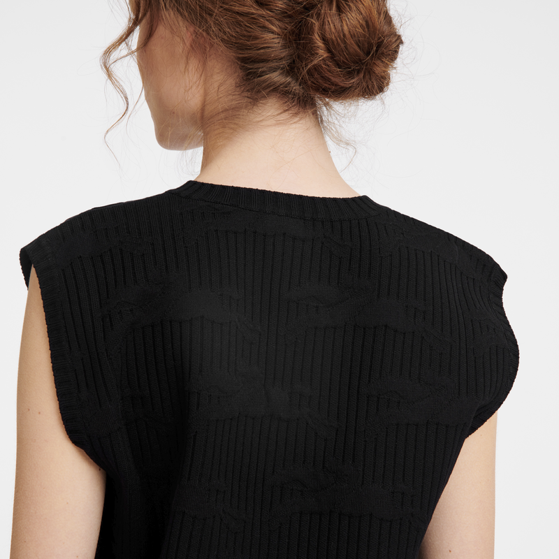 Sleeveless sweater , Black - Knit  - View 4 of  4