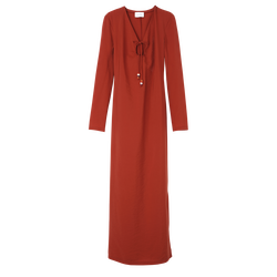 Lange jurk , Bruin - Crêpe