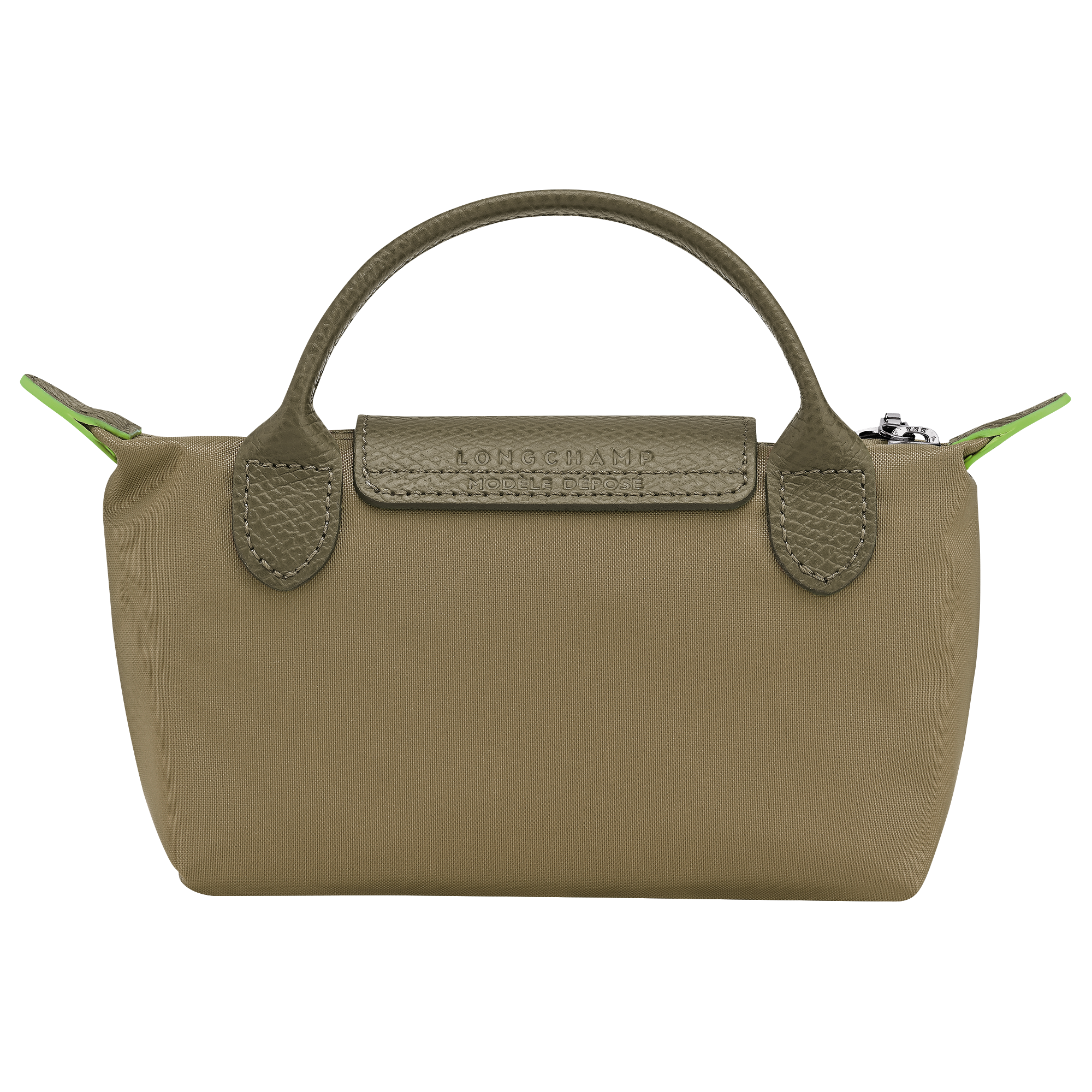 Le Pliage Green Pouch with handle, Artichoke