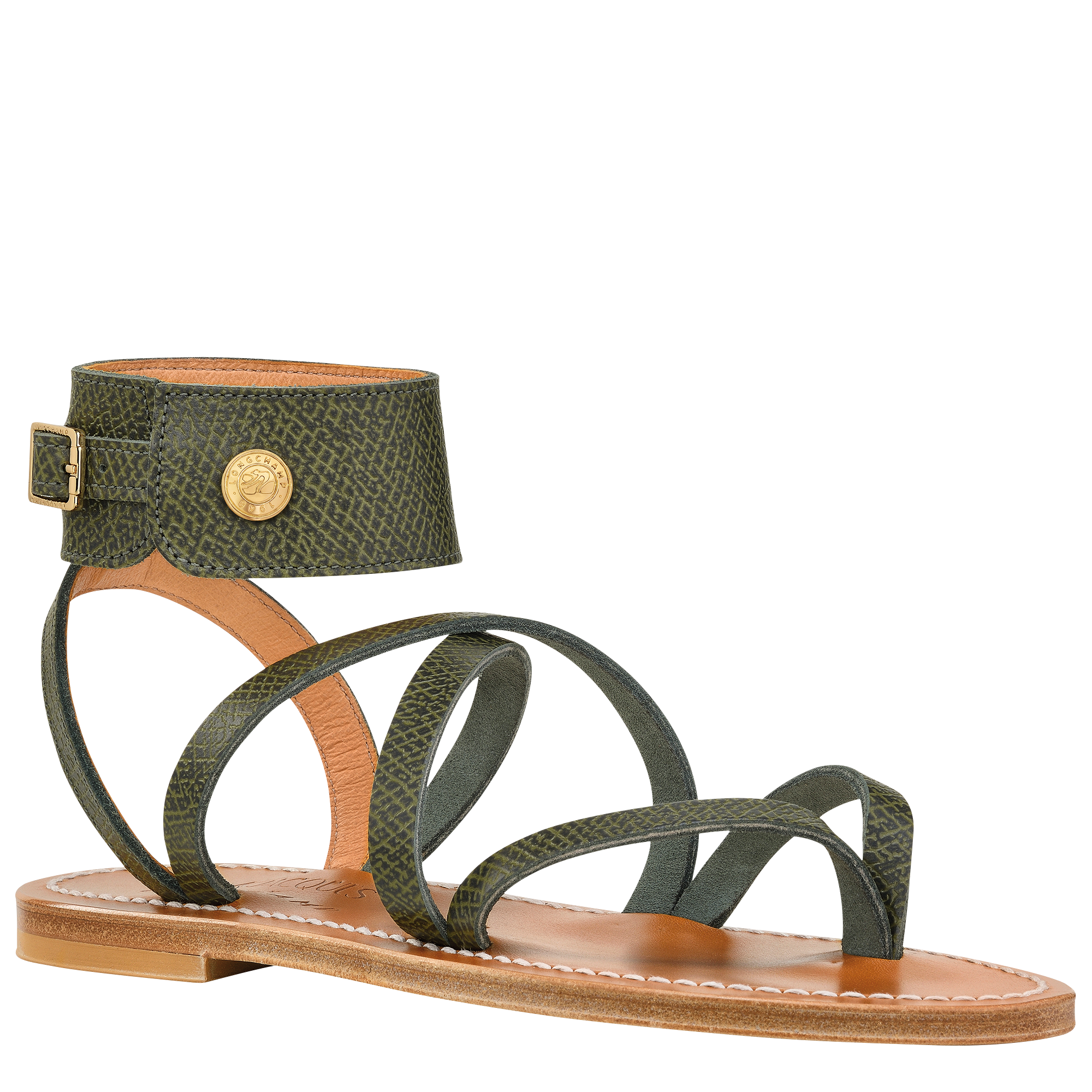 Longchamp x K.Jacques Sandals, Forest