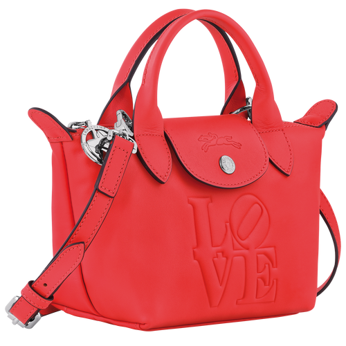 Borsa con manico XS Longchamp x Robert Indiana , Pelle - Rosso - View 3 of  5