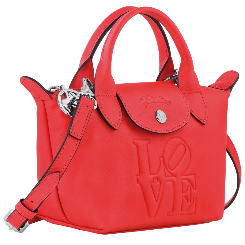 Borsa con manico XS Longchamp x Robert Indiana , Pelle - Rosso  - View 3 of  5