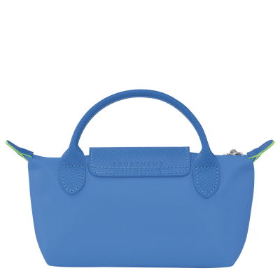 Le Pliage Green Pouch with handle, Cornflower