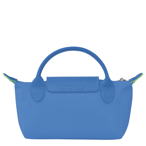 Le Pliage Green Pouch with handle , Cornflower - Recycled canvas - View 4 of  6