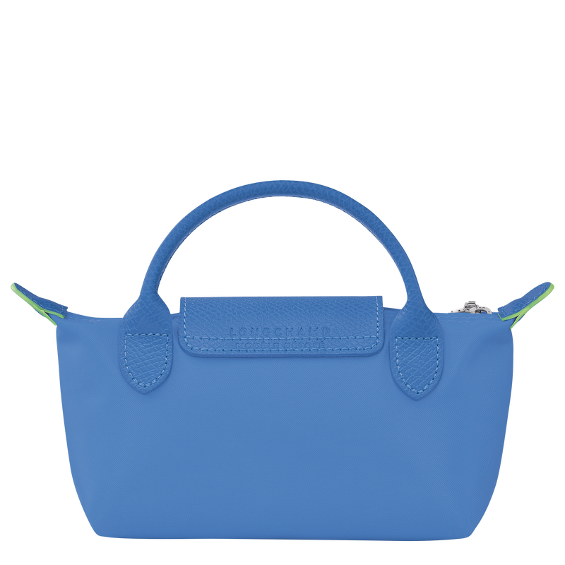 Le Pliage Green Pouch with handle , Cornflower - Recycled canvas  - View 4 of 6