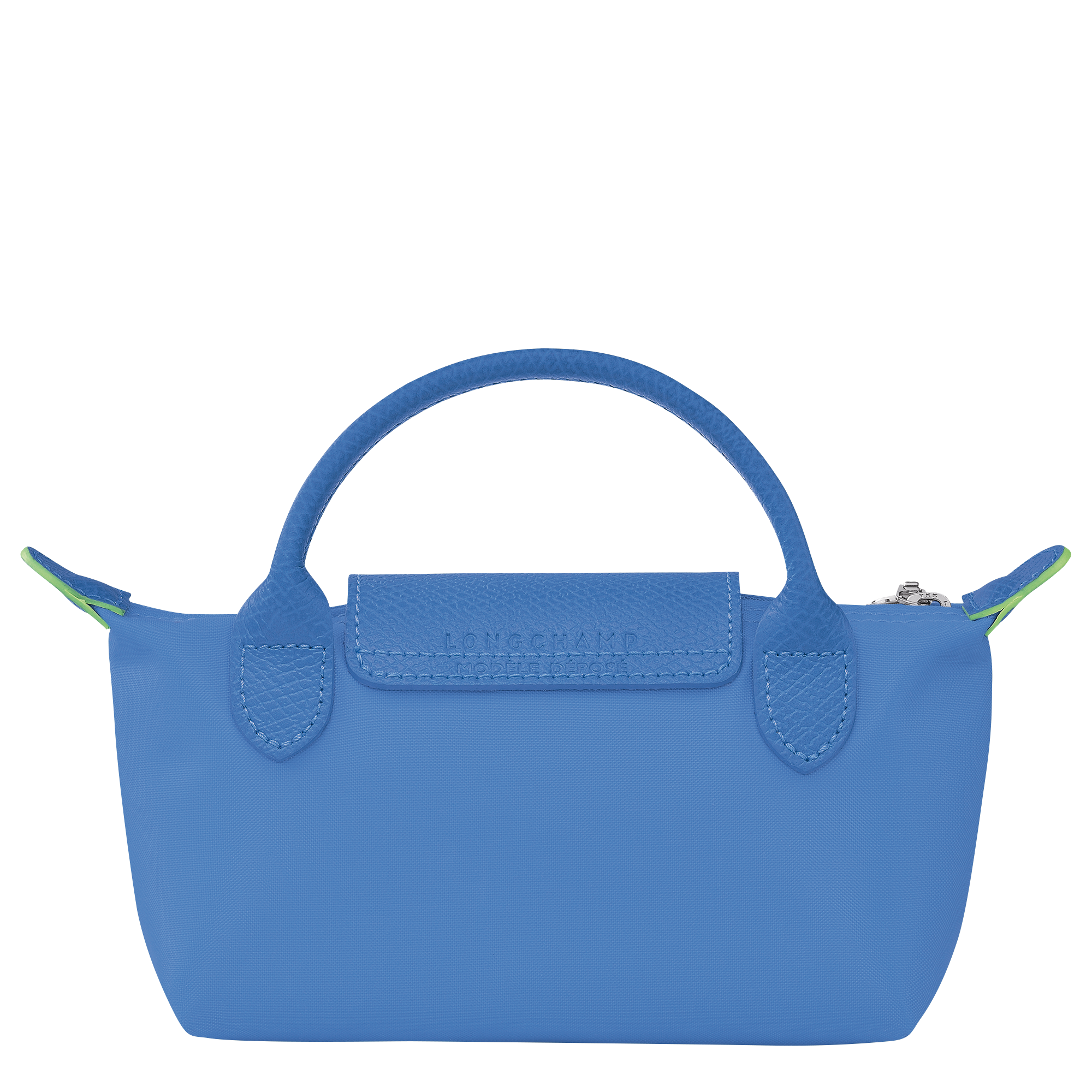 Le Pliage Green Pouch with handle, Cornflower