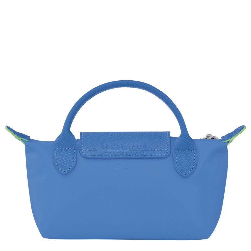 Le Pliage Green Pouch with handle , Cornflower - Recycled canvas  - View 4 of  6