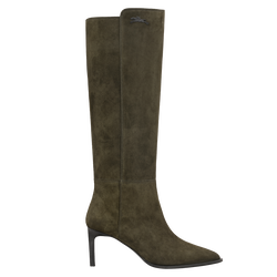 Elan Heel boots , Olive - Leather