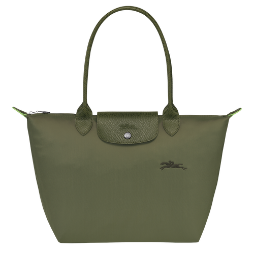 Longchamp Medium Le Pliage Green Recycled Canvas Shoulder Tote Bag