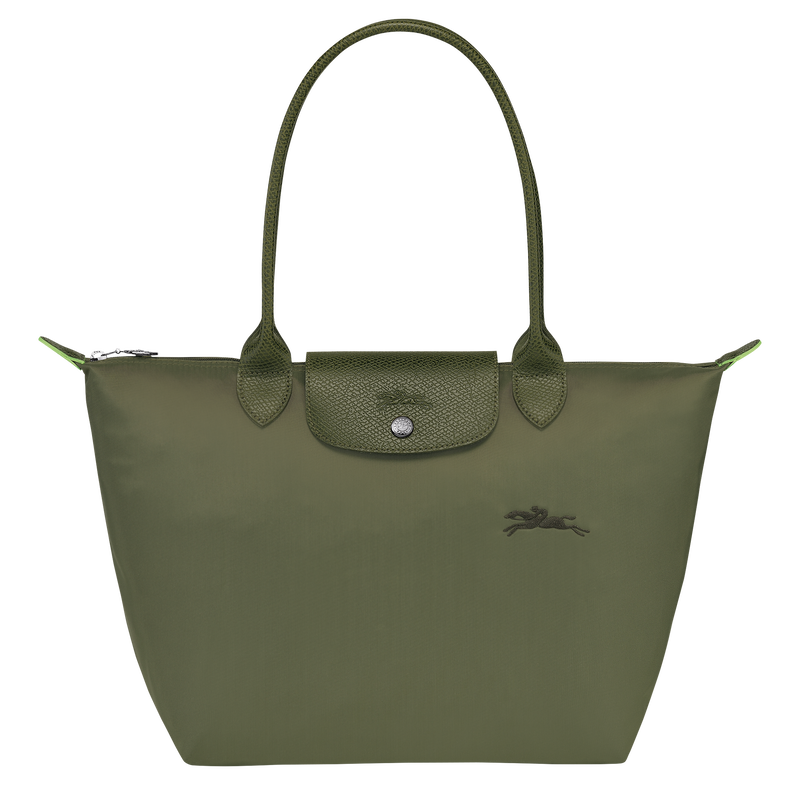 Le Pliage Green Schoudertas M , Groen - Gerecycled canvas  - Weergave 1 van  6