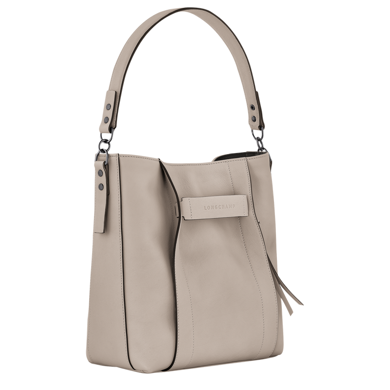 Schultertasche M Longchamp 3D Leder - Tonerde | Longchamp DE