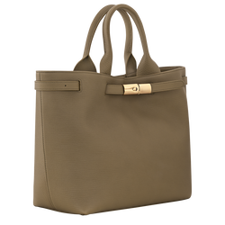 Le Smart L Tote bag , Olive - Leather