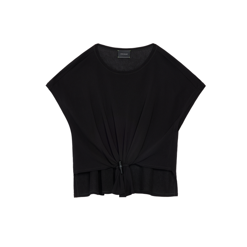 Top , Zwart - Cr&egrave;pejersey  - Weergave 1 van  3