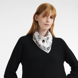 Forêt Longchamp Silk scarf 50 , Ecru - Silk