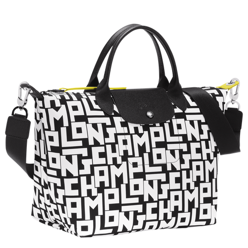 Handtasche L Le Pliage LGP , Canvas - Schwarz/Weiss - Ansicht 3 von 4