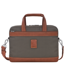 Boxford S Briefcase , Brown - Recycled canvas