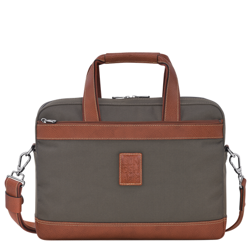 Boxford S Briefcase , Brown - Recycled canvas - View 1 of  5