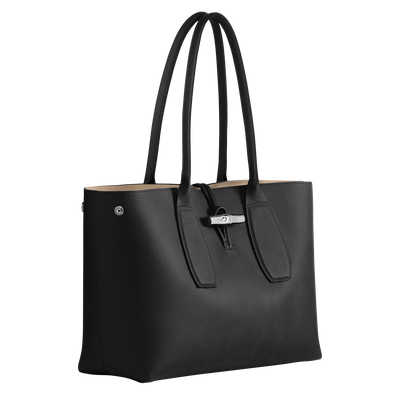 Le Roseau L Tote bag Black - Leather | Longchamp US